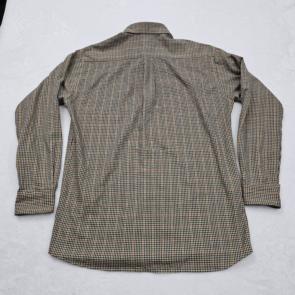 Viyella Patrick James Mens XL Brown Check Plaid Cotton Wool Button Down Shirt - Picture 3 of 8